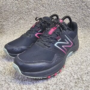 New Balance 410 V8 Trail Run Athletic Shoes Womens 8.5 Black Pink Cyan Sneaker